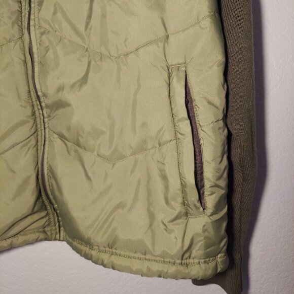 686 Men’s Olive Green Quilted Jacket | Knit Sleeves | Warm Winter Layer | Size L - Picture 4 of 9